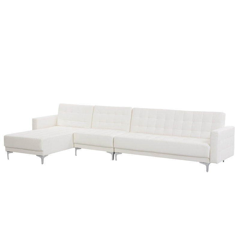 Finnegan 5 Seater Faux Leather Sofa Bed, Left