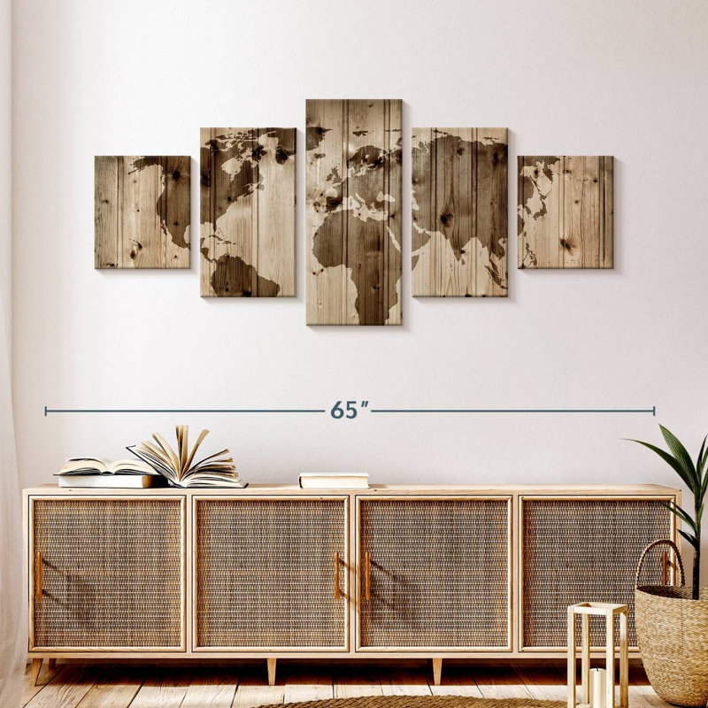 Bois brun brun ivoire, H 24 po x l 55 po