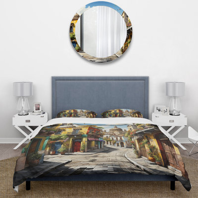 Mexico Mexican Fiesta City II - Landscapes Duvet Cover Set - Microfiber Polyester