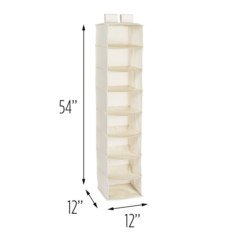 Natural Polycotton 8-Shelf Hanging Closet Organizer