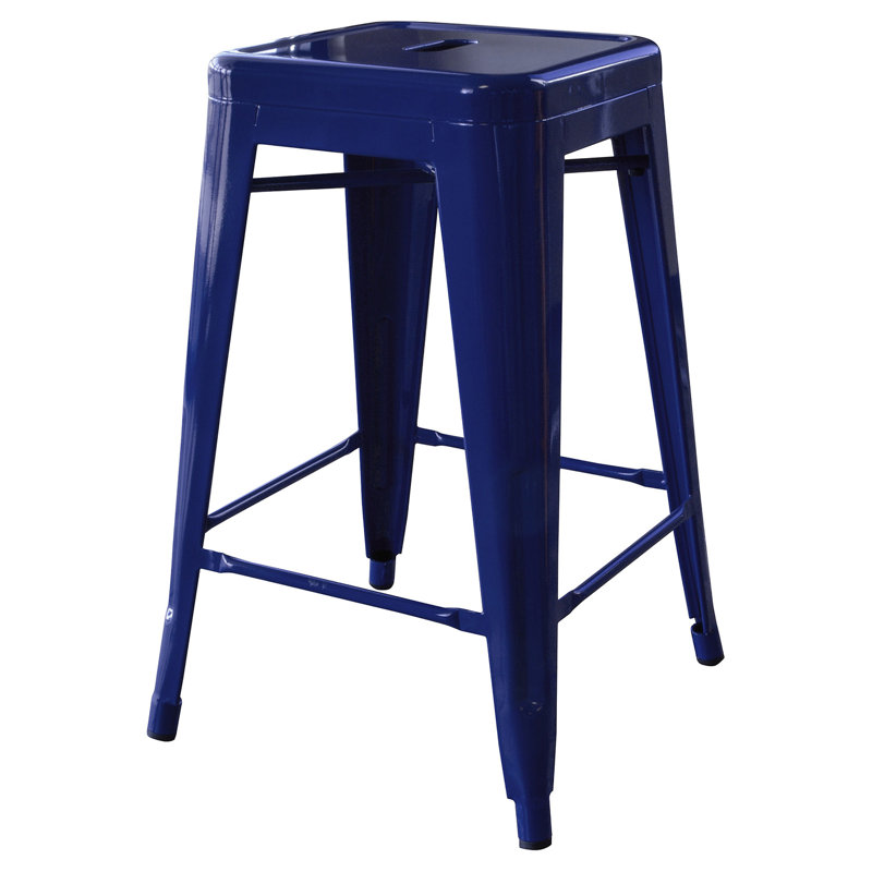 Natascha Counter Stool with Metal Frame, Blue