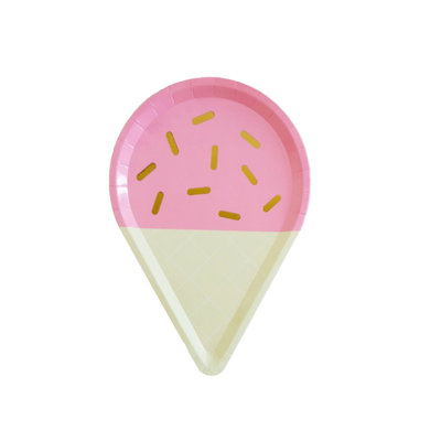 paper plate 8 Pack Ice Cream Paper Disposable Platters Grease Resistants For Birthday Party Hand Helds Round Dessert Plates
