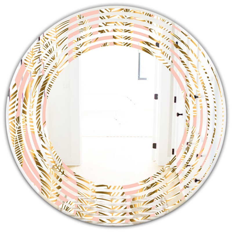 Miroir mural Coastal, 23,6 po x 23,6 po, Wave Palm Leaves I