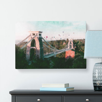Clifton Suspension Bridge In Bristol Painting - Wrapped Canvas Graphic Art