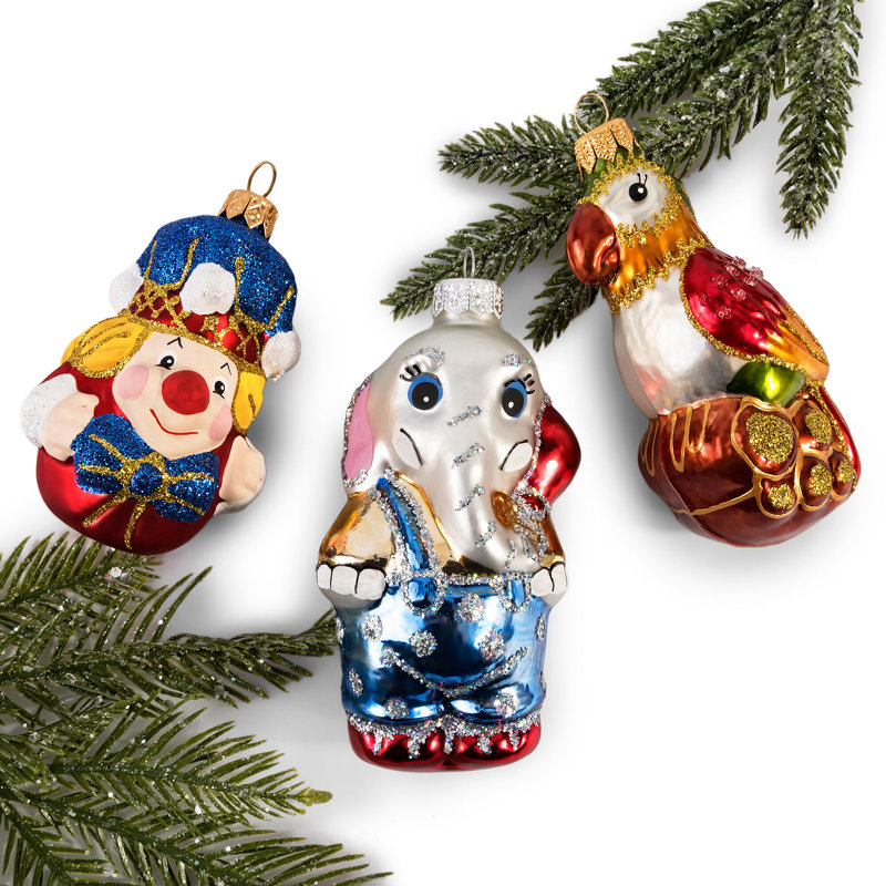 Ornement d'arbre de Noël en verre de cirque