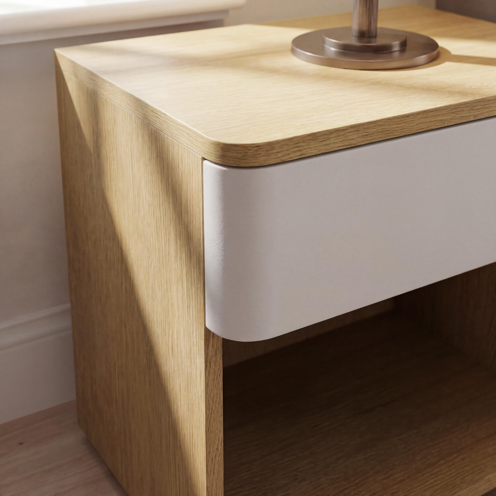 1 - Drawer Nightstand, Natural