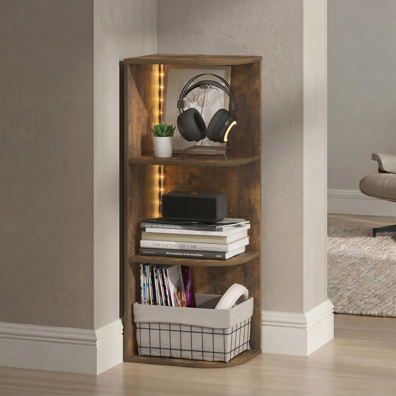  PASIR, (3 Shelves) 31.5"H x 12"W x 9.3"D, Amber Pine