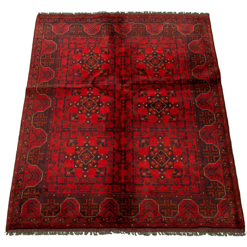 Tapis de la zone en laine 5 pi x 6 pi 5 po main one-of-kind-noué la 2010 Esari Turkman