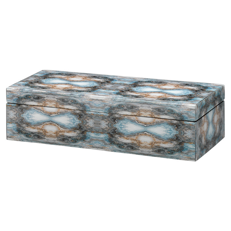 Indigo Blue Lacquered Decorative Storage Box