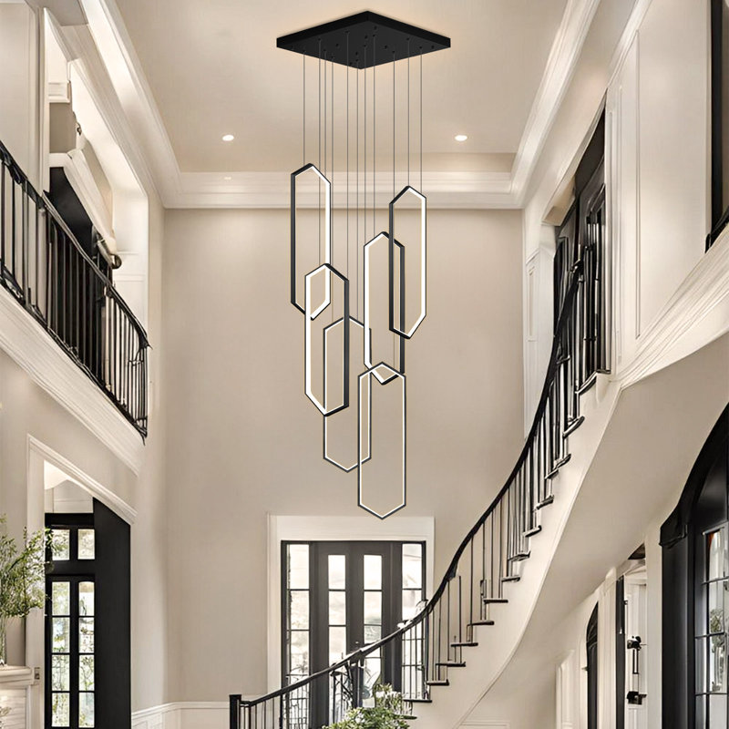 Najja 6 - Light LED Linear Chandelier, Black