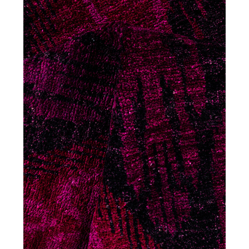 Overdyed Hand-Knotted Wool Modern-Contemporary Purple Area Rug 4' 0" x 6' 4"