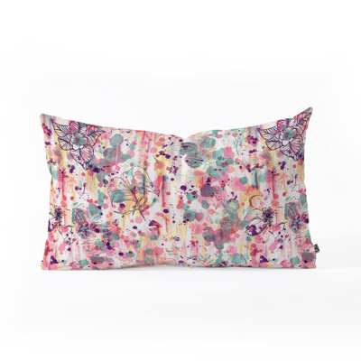 Coussin lombaire à fleurs et graffitis ninola design