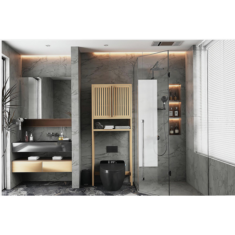 Support de toilette, salle de bain indépendante, salle de lavage, peu encombrant, couleur naturelle