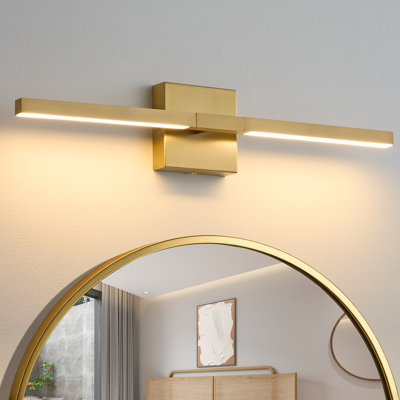 1 - Light 23.6In Flush Mounted Led Bathroom Mirror Light Wall Sconce