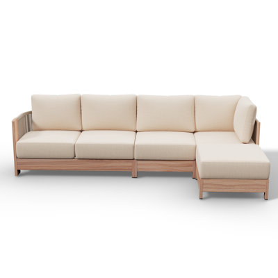 Noralee 5-person Outdoor Aluminum Sectional Sofa Set With Ottoman