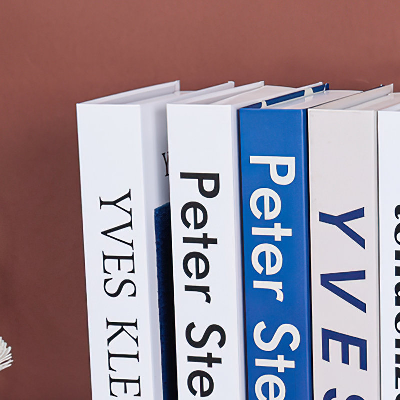  Ensemble de 7 livres décoratifs bleus