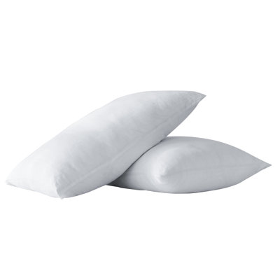 Set of Two White Linen Standard Pillowcases