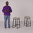 Pantanella Upholstered Counter Stool with Metal Frame-1975575031