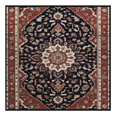 Machine Washable Persian Brown Area Rug