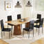 Dining Chairs, Set of 6, Linen Upholstered Accent Chairs, Back-731155440