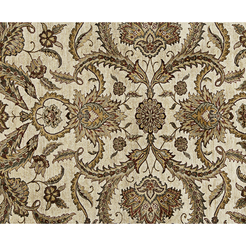 Hand Knotted Area Rug, Cream And Camel, Rectangle 12'1" x 9'1"
