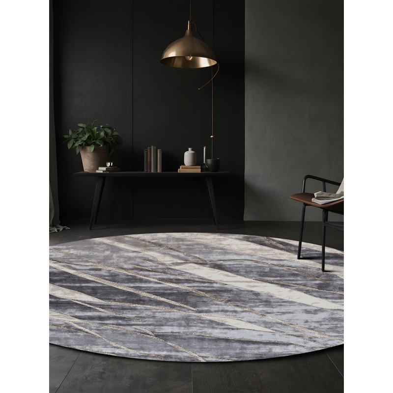 Tapis rose lavable à la machine, Rond 4 pi
