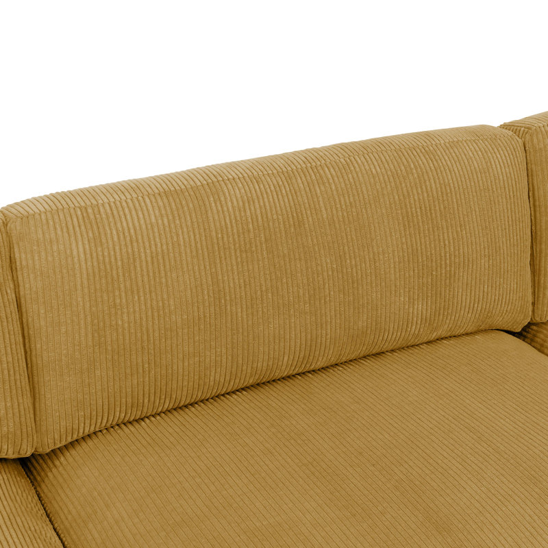 Corduroy Sectional Reversible, Yellow Corduroy