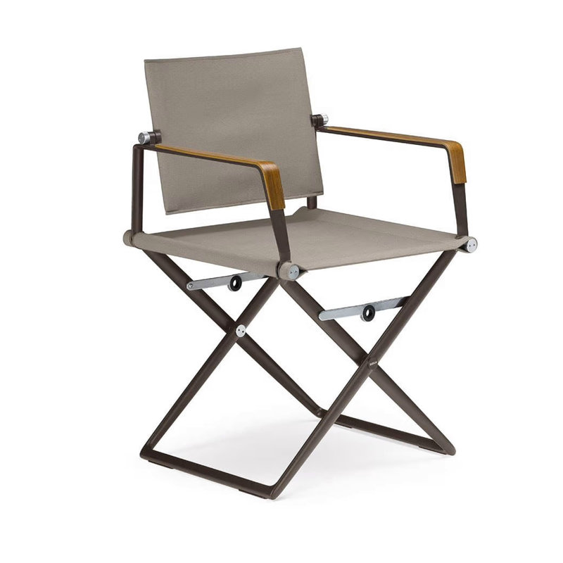 Seax Outdoor Dining Armchair, Sail Taupe, Black Pepper