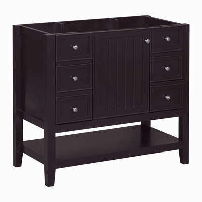 Meuble-lavabo 36 po sans lavabo, base d'armoire seulement, une armoire et trois tiroirs