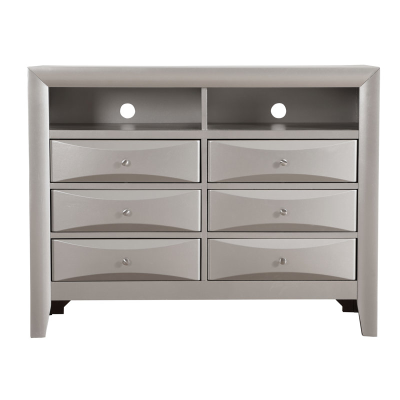 Commode média Marilla, champagne argenté, Champagne