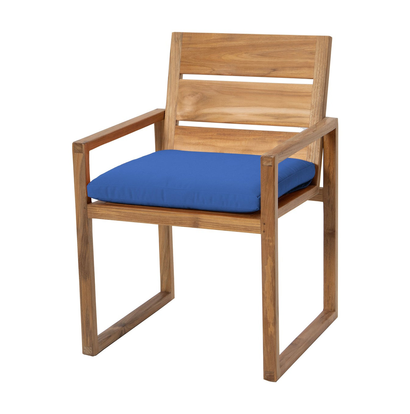 Uvita Teak Patio Dining Armchair with Cushion, Sapphire