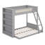Lit simple superposé au-dessus d'un lit double avec éclairage à DEL et tablette latérale, lit superposé en bois, lit mezzanine peu encombrant avec garde-corps en rotin-1083051323