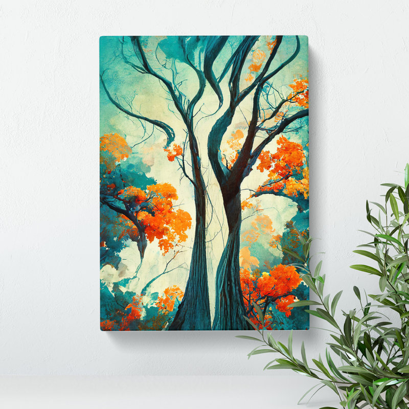 Pretty Abstract Trees - Wrapped Canvas, 50cm H x 35cm W