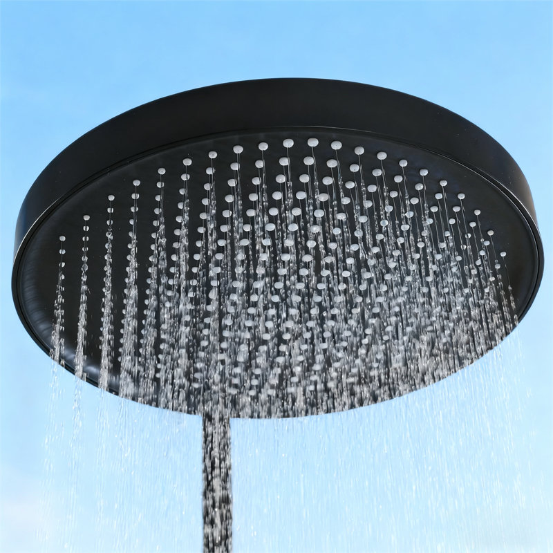 3-Function Shower System Set With Rainfall Showerhead, Handheld Sprayer And Bathtub Spout, Matte Black