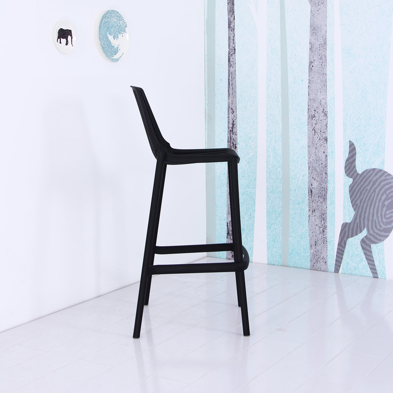 Tabouret de bar 29,5 po en plastique Brenna, Noir
