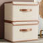 Grands bacs de rangement pliables, boîte en tissu de lin avec couvercle, organisateur pour tablettes, cubes pour serviettes, vêtements (ensemble de 3)-921467482