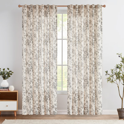 Paire de rideaux semi-transparents avec passe-tringle Neacsa