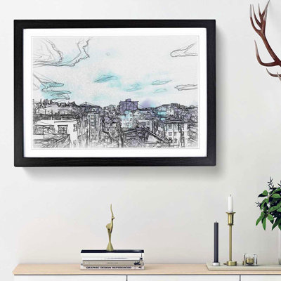 Skyline of Dhaka in Bangladesh in Abstract - Picture Frame Graphic Art Print
