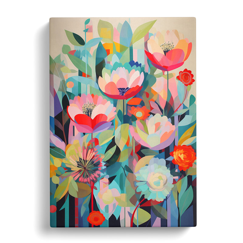 Everberg Flowers Orphism Style Vol.6 - Wrapped Canvas, 76cm H x 50cm W x 3cm D