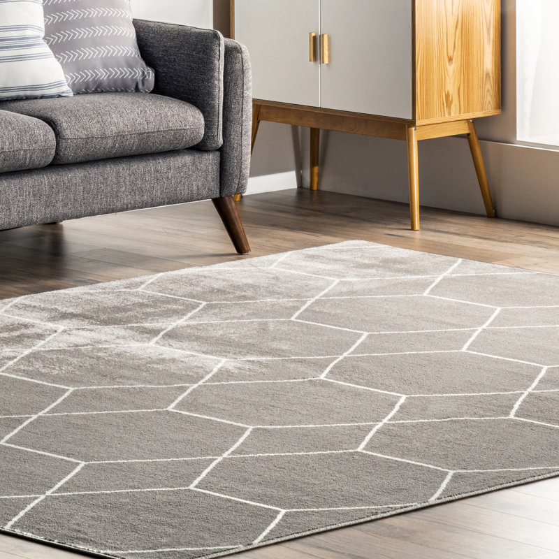 Veronica Geometric Honeycomb Area Rug, Rectangle 4'3" x 6'