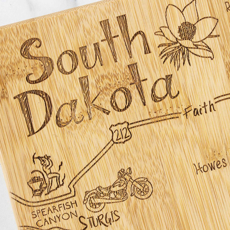 Totally Bamboo State Destination Series Bamboo South Dakota Cutting Board