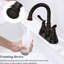2 robinets de salle de bain 4 pouces en bronze huilé - assemblage en métal et ensemble de bonde escamotable avec tuyaux d'alimentation