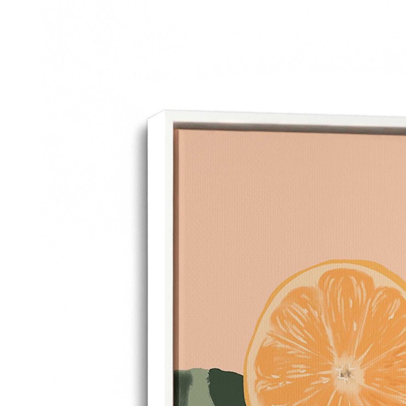 «Summer Papayas And Citrus» par Garima Dhawan, reproduction d'art, H 16 po x l 12 po, Blanc