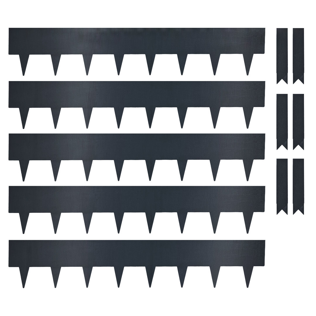 Metal Lawn Edging Garden Border With Pegs 20cm High - 5 Pieces