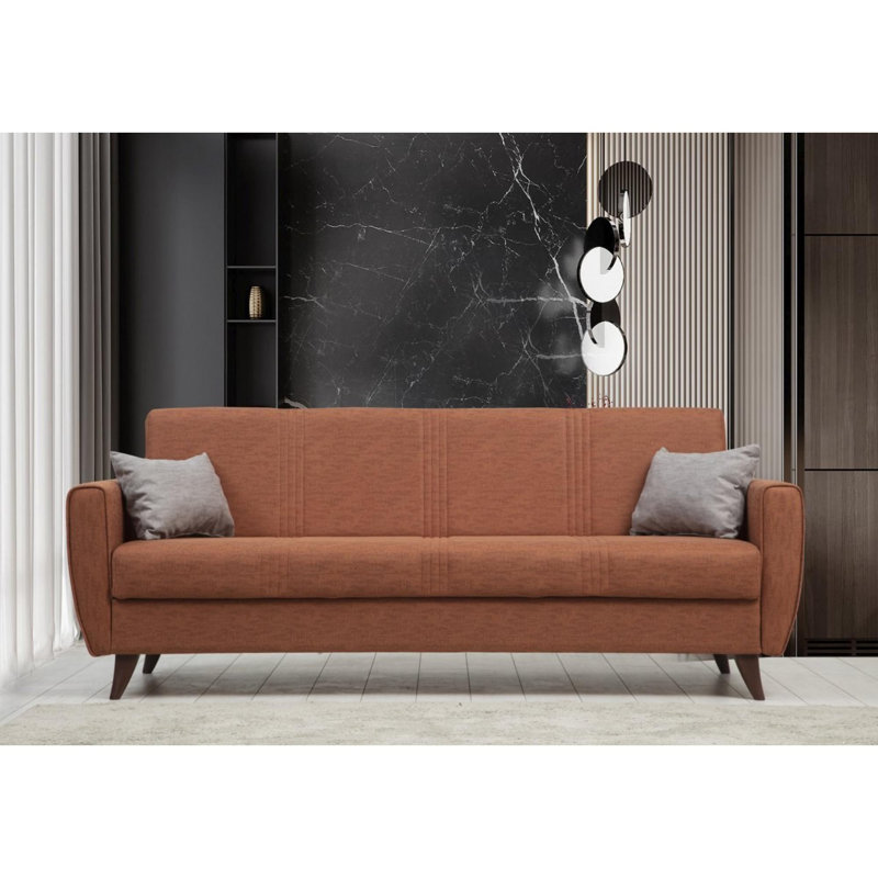 Allinson 207cm Upholstered Futon, Tile Red