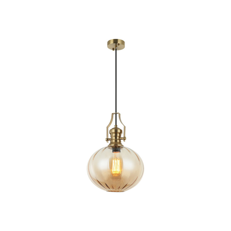 Lustre antique en laque, structure en métal, hauteur réglable 19,7 - 74,8 pouces | Capuchon en verre de diamètre de 11 po, plaque de base 10 x 10 x 1,0 po | 1 x douille E27 de 40 W maximum (ampoule non incluse) | Éclairage élégant pour la salle à manger et les espaces de vie
