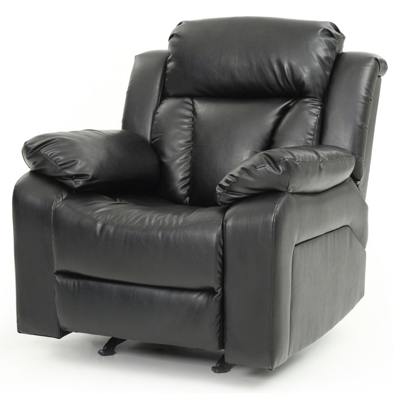 Élégant fauteuil inclinable rembourré avec accoudoirs, Noir