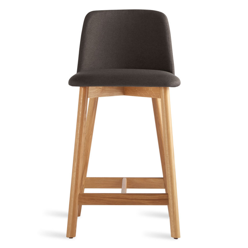 Chip Stool, 100% Polyester-Gunmetal, White Oak, Counter Stool (25.1" Seat Height)