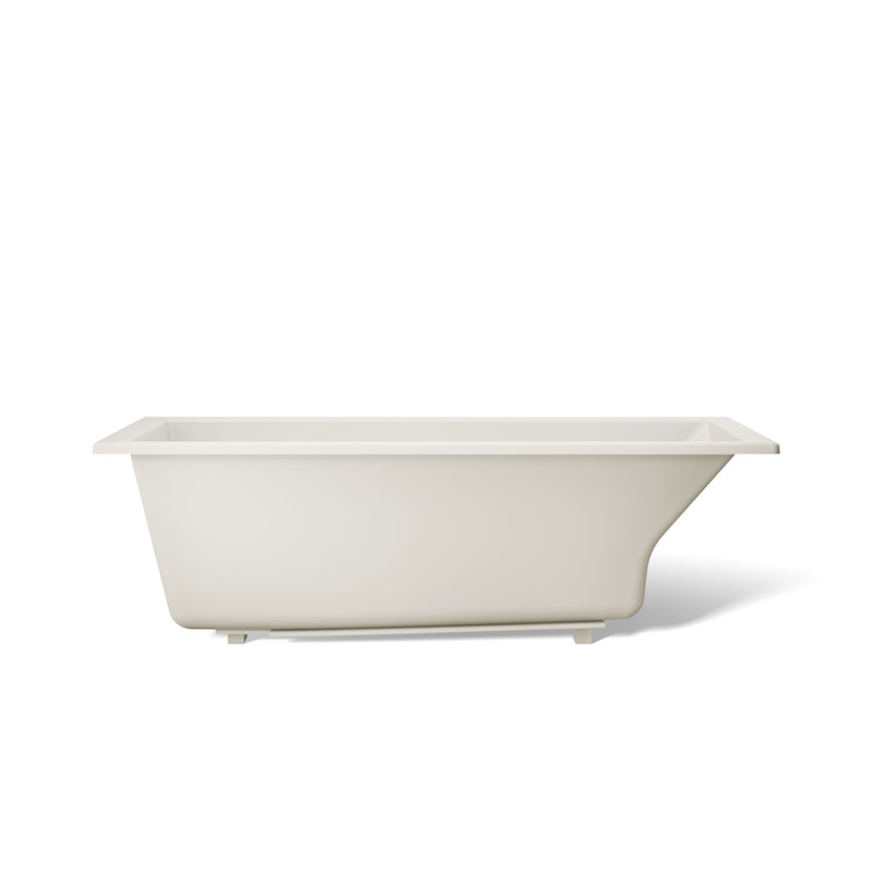 Underscore® 60" x 30" Drop-In or Undermount Acrylic Soaking Bathtub with Sloped Backrest, Biscuit