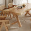 Table de salle à manger Burlywood en bois massif à pieds en X/croisés, forme libre-1982227696
